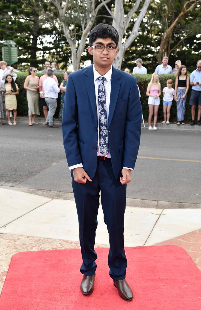 Shivan Sachin at Centenary Heights State High School formal. Picture; Patrick Woods.