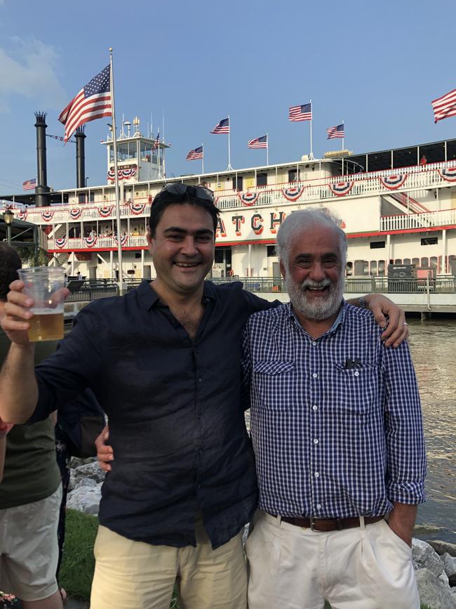 David Penberthy and his father in New Orleans.