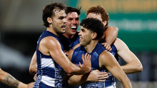 Tyson Stengle kicked the Cats’ first.. (Photo by Michael Willson/AFL Photos via Getty Images)