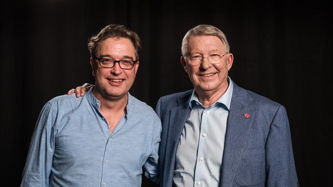 Sir Alex Ferguson with his soon Jason, who directed the new documentary, Sir Alex Ferguson: Never Give In.