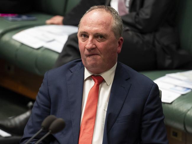 Barnaby Joyce’s first joint party-room meeting since regaining the Nationals leadership erupted into an argument over childcare. Picture: NCA NewsWire / Martin Ollman