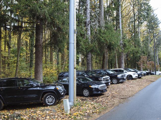 Secret Service vehicles sit parked outside Joe Biden’s home in the Greenville Neighbourhood of Wilmington, Delaware. Picture: Angus Mordant