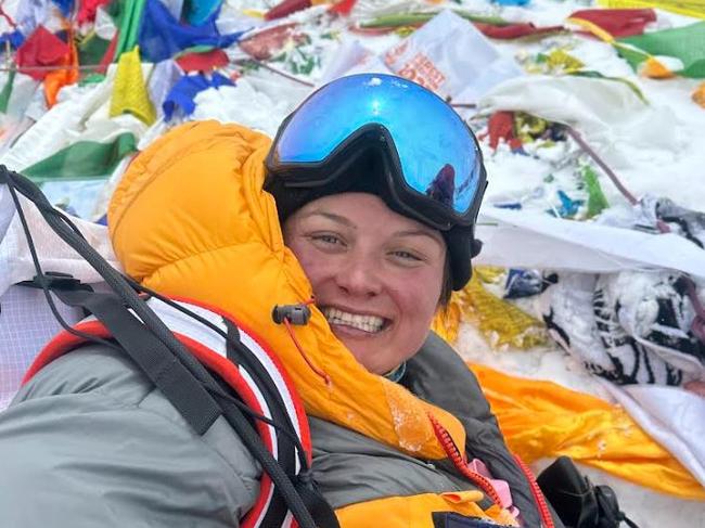 Rebecca Heah on summit of MountEverest 2023 Picture: Supplied