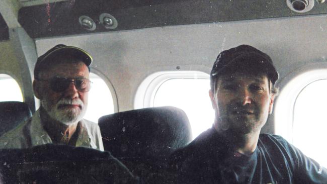 Max Cranwell and Euan Comrie on the plane before it crashed.