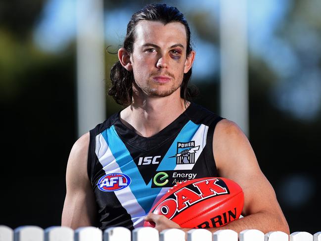 05/06/15 - Port Adelaide footballer Jasper Pittard at Alberton. Photo Tom Huntley