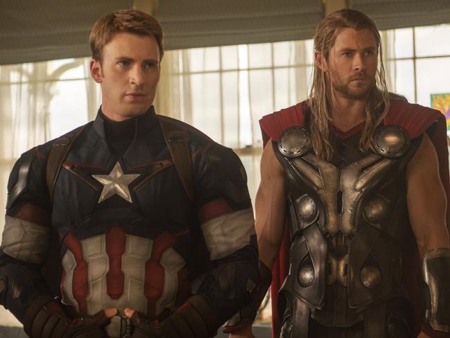 Next outing ... Marvel's Avengers: Age Of Ultron will feature Captain America (Chris Evans) and Thor (Chris Hemsworth). Picture: Jay Maidment