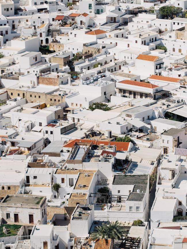 Whitewashed houses in Lindos town in Rhodes. Picture: Thomas Gravanis.