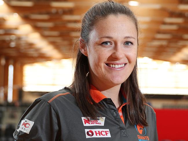 ONLINE EMBARGO UNTIL THURSDAY 12TH JULY 7AM - Giants netballer Susan Pettitt poses for a portrait at Genia Netball Centre, Homebush. Picture: Brett Costello