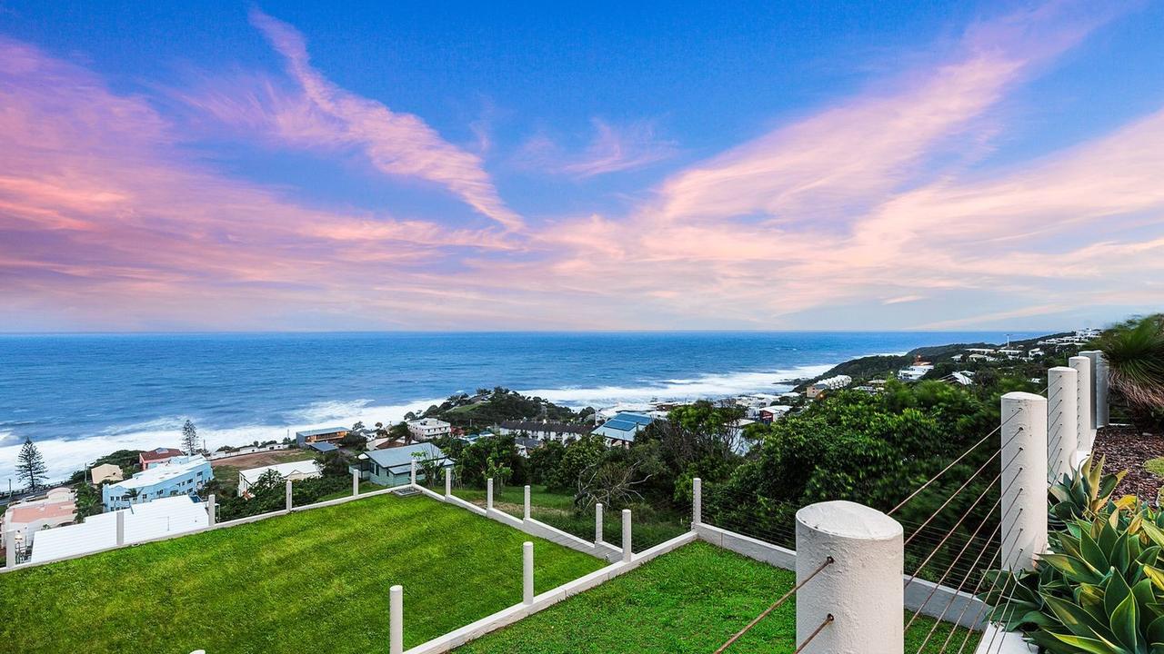 Plenty of space on this grassed terrace to take in the views of Coolum Beach and its bays.