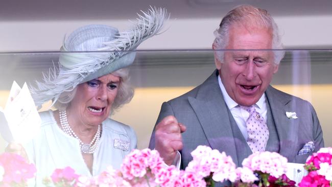 Charles and Camilla watch their horse Desert Hero win on day three of Royal Ascot. Picture: Chris Jackson/Getty