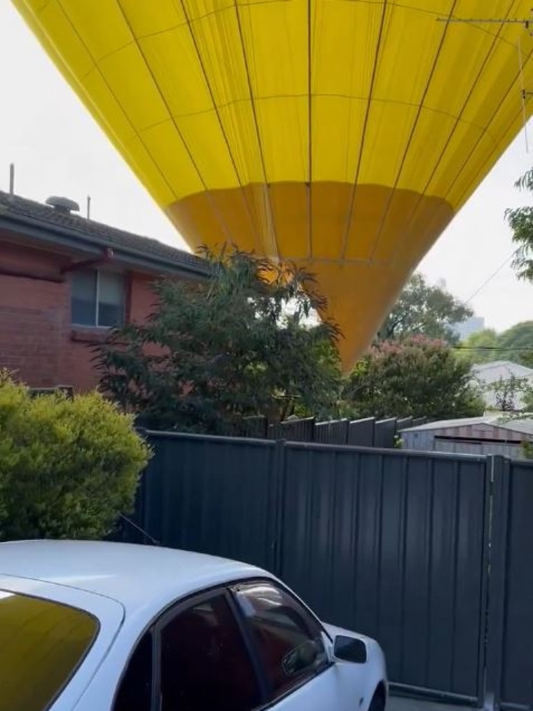 Residents were startled to see a balloon crash into two suburban backyards. Picture: Supplied/Matthew Cossey