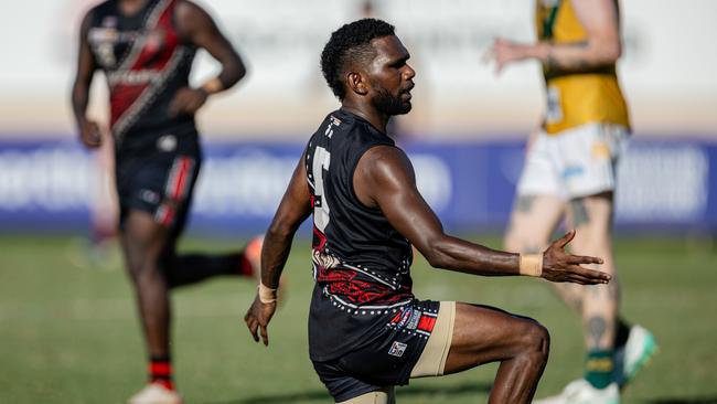 Kim Kantilla as St Mary's took on the Tiwi Bombers in the 2024-25 NTFL men's semi-final. Picture: Pema Tamang Pakhrin