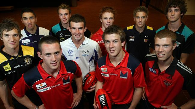 Jake Melksham (bottom right) with fellow top 10 members from the 2009 national draft.