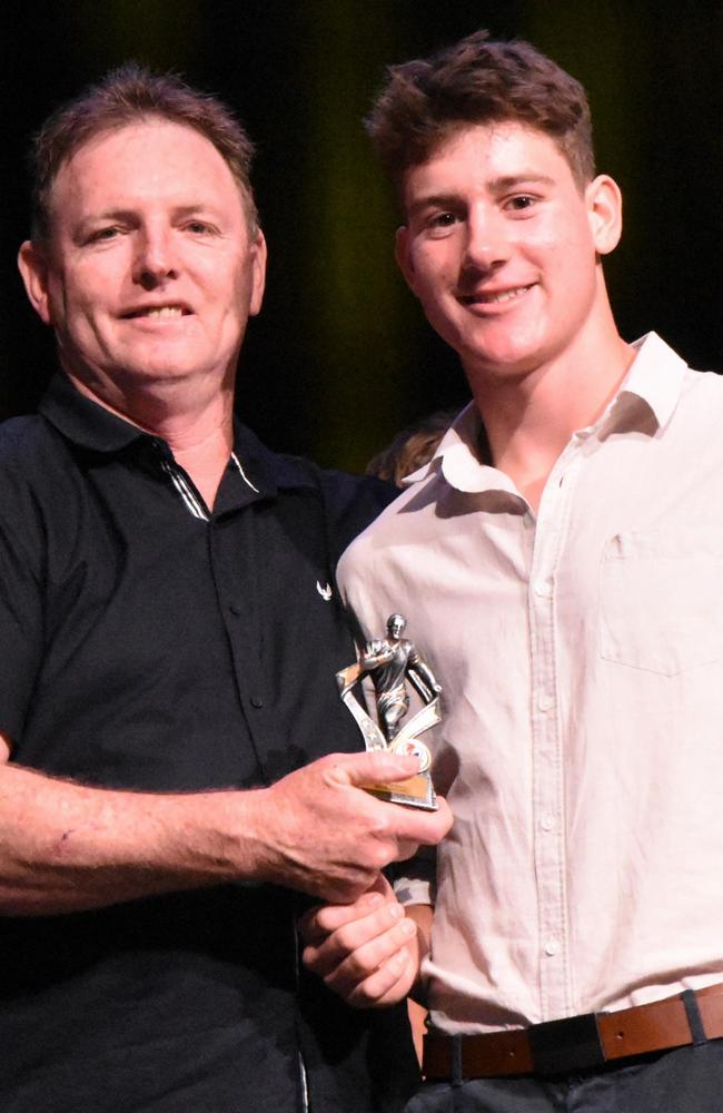 Phil Davies (Coach) &amp; Will Shears – U16 BandF at the Wanderers presentation night, 2021. Picture: Contributed