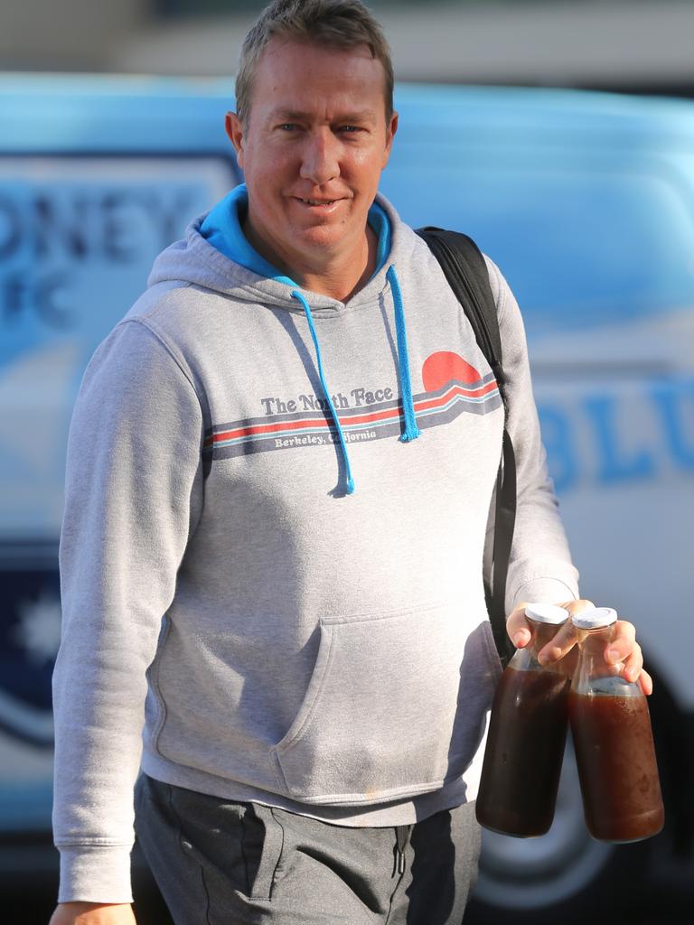 Coach Trent Robinson entering the Sydney Roosters building at Moore Park.