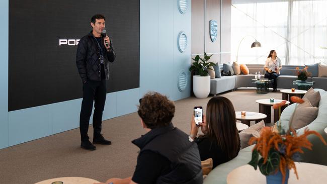 Mark Webber at the Porsche Pavilion at the 2024 Australian Grand Prix.