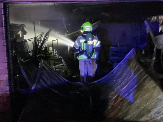 A home in Sydney's south was gutted by fire overnight. Picture: Fire and Rescue NSW Station 90 Menai