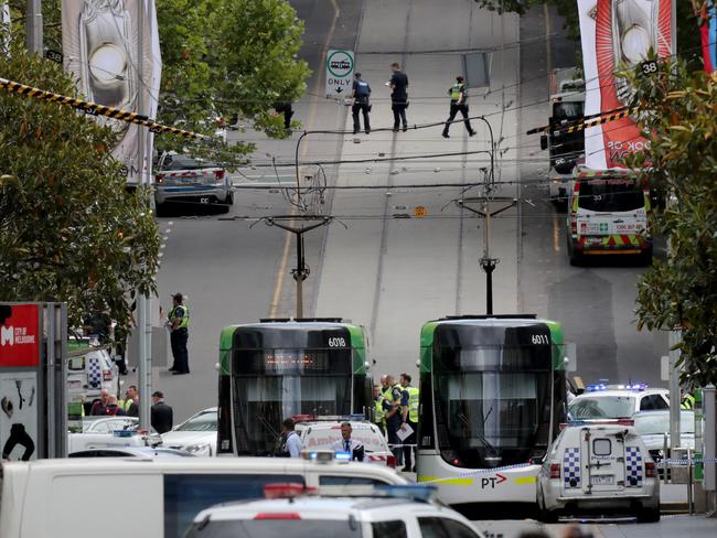 The scene on Bourke St. Picture: David Geraghty