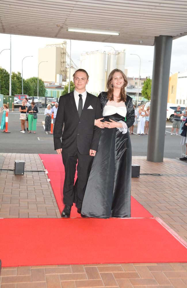 Toowoomba school formals. At the 2023 St Ursula's College formal is graduate Elsa Helander with her partner Ethan Waites. Picture: Rhylea Millar