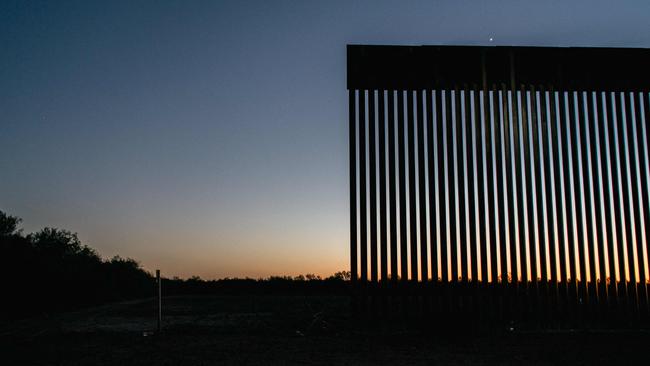 An unfinished section of the border wall in Texas. Construction is again under way after a flood of illegal immigrants from Mexico. Picture: Brandon Bell/Getty