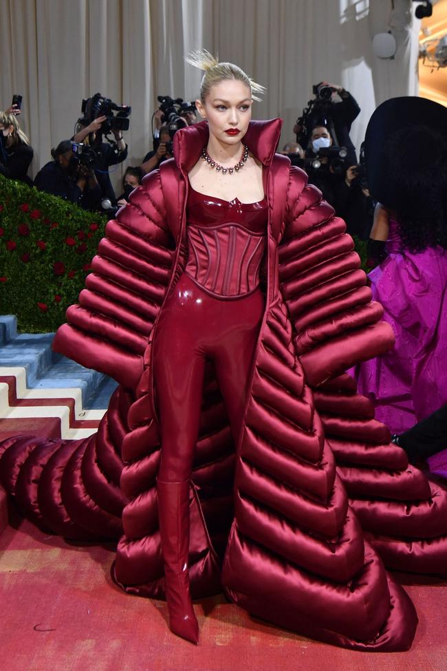 Gigi Hadid wears Versace at the 2021 Met Gala.