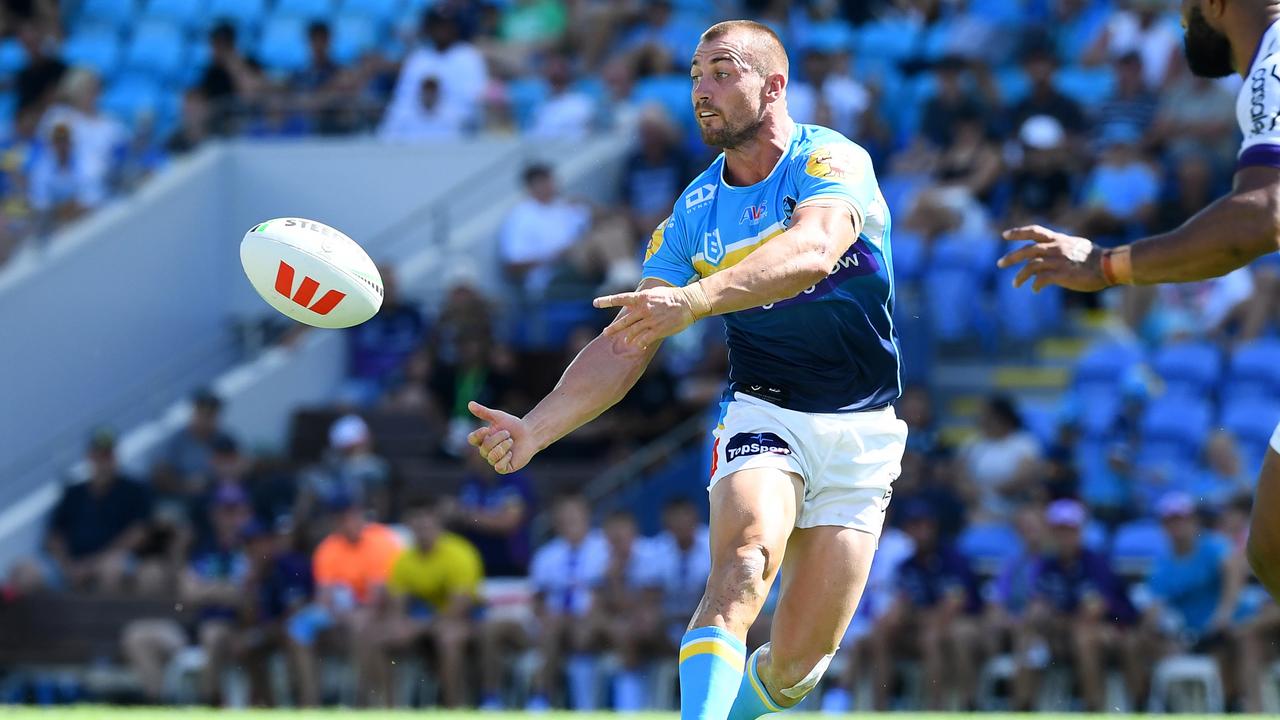 Kieran Foran was filthy after being pulled from the field late in the first half, blowing up at a trainer. Picture: Getty Images.