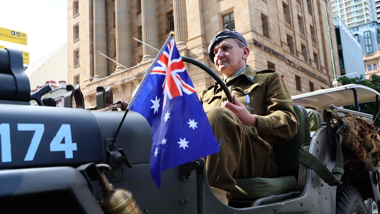 Thousands of people attended the Anzac Day Parade in Brisbane. Picture: NCA NewsWire/Tertius Pickard