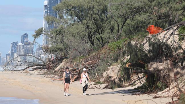 Council believe full restoration of the Gold Coast’s beaches could take up to three years after the city was battered by the strongest waves seen in three decades. Picture Glenn Hampson
