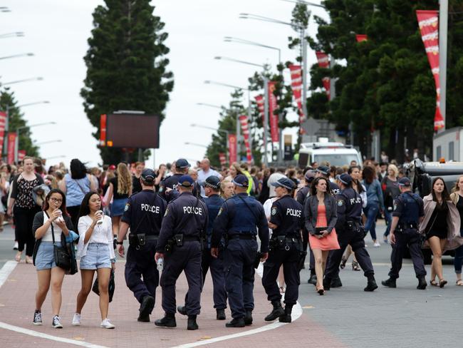 There were 200 police officers deployed to the site for the event. Picture: Jonathan Ng