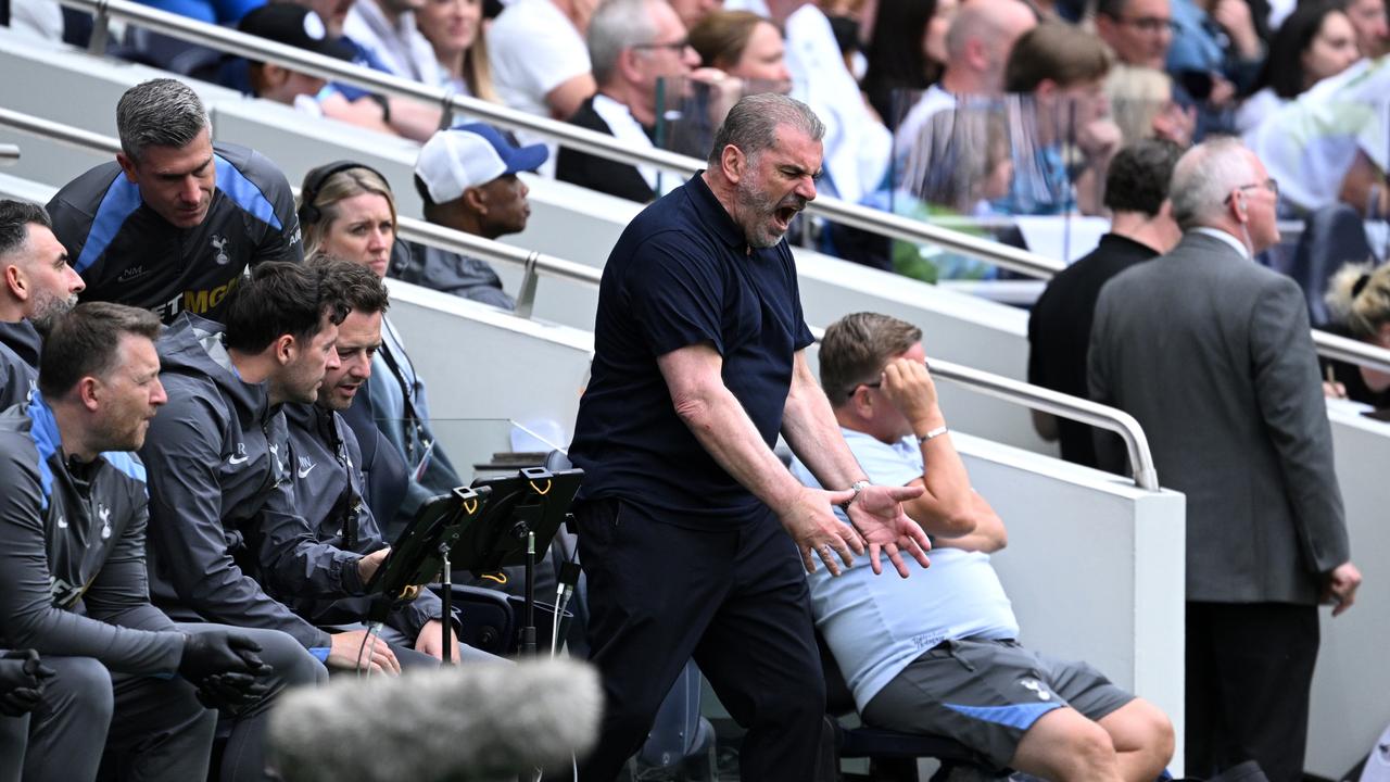 Ange Postecoglou’s Tottenham struggled in the league this season, finishing 17th. (Photo by Justin Setterfield/Getty Images)