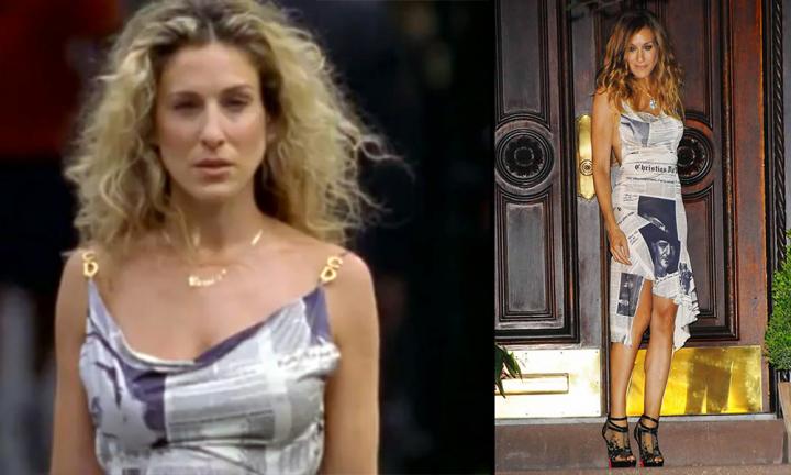 Sarah jessica shop parker newspaper dress