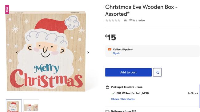 The Big W website is selling Christmas Eve boxes, the latest festive trend for 2024