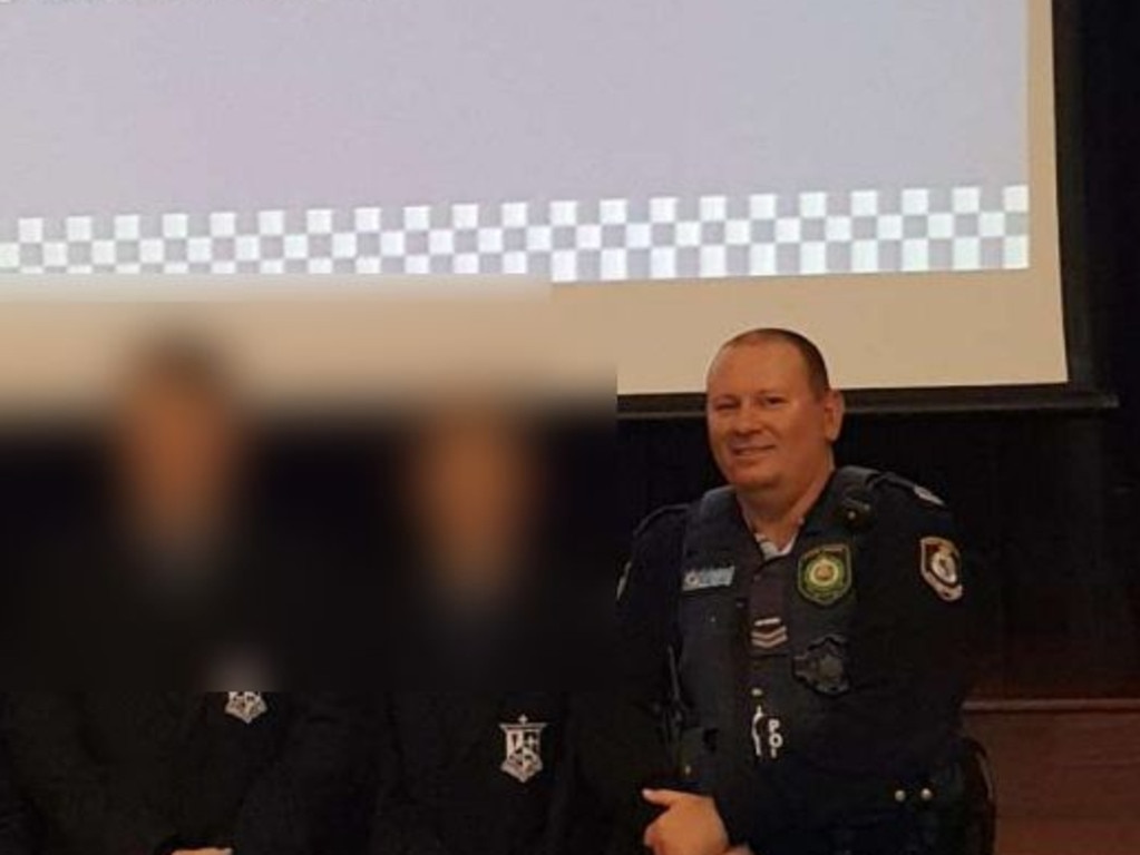 Senior Constable Dean Perkins lectured on cyber safety to high school kids.