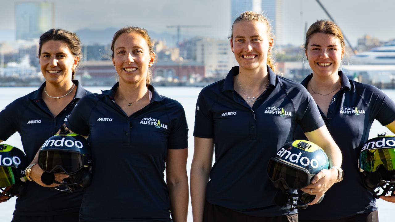 Australian sailors Lisa Darmanin, Olivia Price, Laura Harding and Annie Wilmot. Picture: Nic Douglass