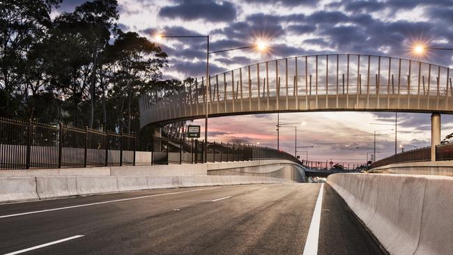 The Warringah Rd underpass at Frenchs Forest, part of the $500 million upgrade to the road network around Northern Beaches Hospital. Picture: Transport for NSW