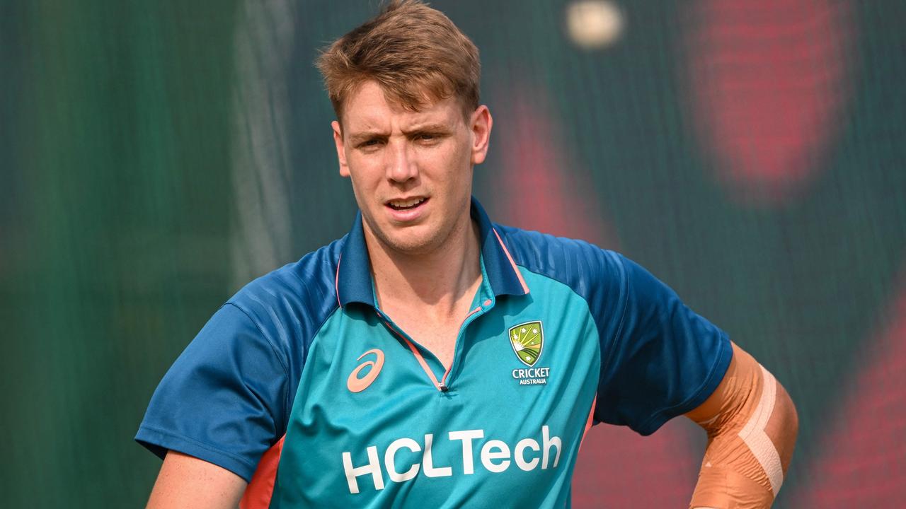 Australian all-rounder and World Cup squad member Cameron Green is expected to sit out WA’s Sheffield Shield game next week after a gruelling tour schedule. Picture: Punit Paranjpe / AFP