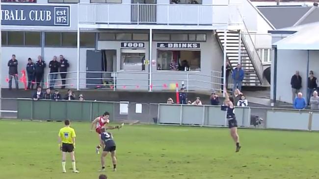 Luke Swinton kicks a goal with 30 seconds left against Launceston at Windsor Park to put the Roos ahead. Picture: SUPPLIED