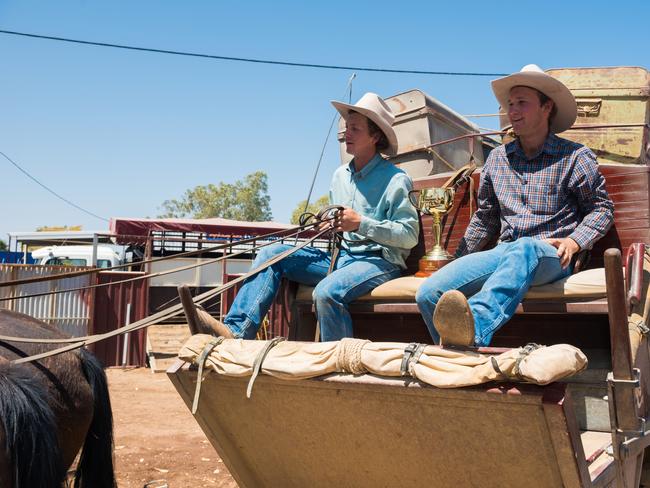 Jeremy and Lane Kinnon take the Cup for a ride.