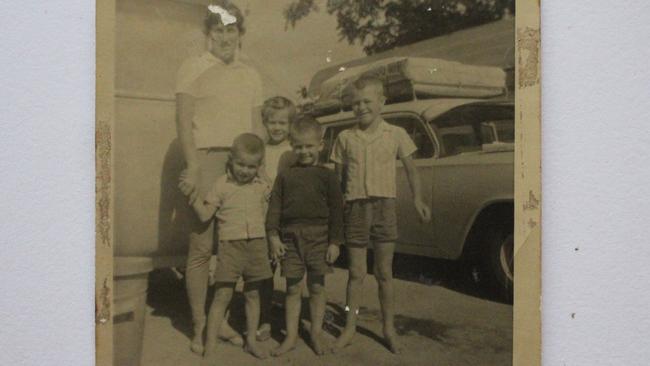 June Lewis with her children including eldest Wally on the far right. Picture: Supplied