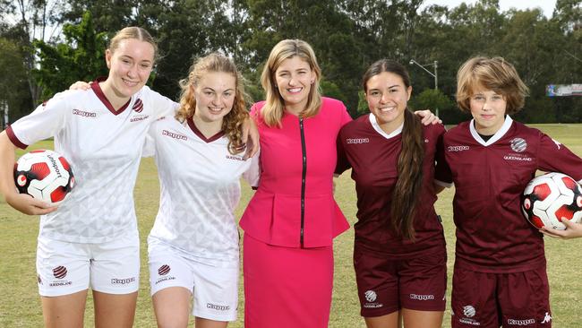 Member for Waterford Shannon Fentiman with Queensalnd Representatives Jade Willis, 15, Rachel Dudley, 15, Shannon Docherty, 15 and Keva Culkin, 14.