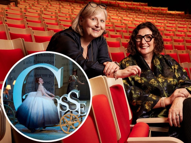 Former Opera Australia artistic director Jo Davies, who stepped down in August, and chief executive Fiona Allan. Inset: Joyce DiDonato in Cendrillon at The Royal Opera House. Picture: Daniel Boud/Bill Cooper/Royal Opera House