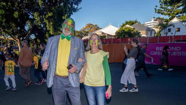 Fans ahead of the World Cup Matilda's v Sweden match at Suncorp Stadium. Photo - Stephen Archer