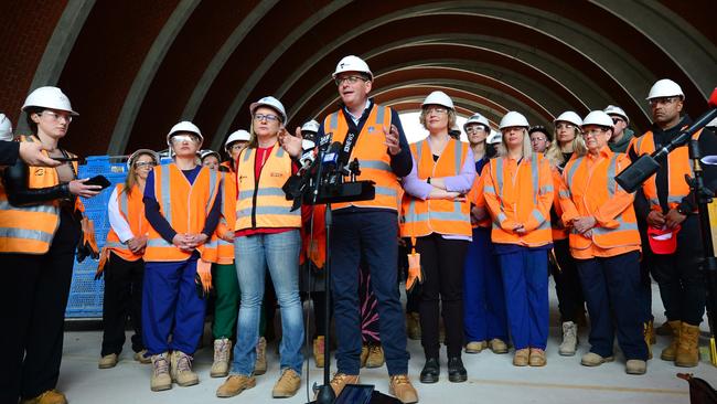 There is about 100km of continuous railway running through the Metro Tunnel. Picture: Nicki Connolly