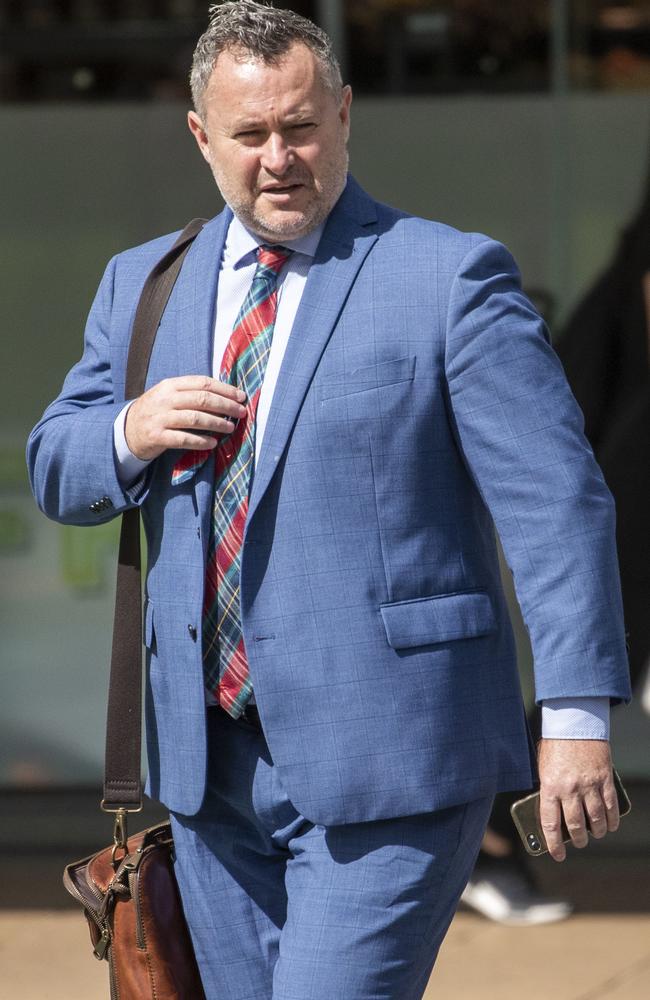 Lawyer Adam Magill outside Brisbane Magistrates Court. Picture: AAP/Glenn Hunt