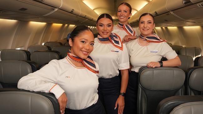 Rex cabin crew on the airline's Boeing 737. Picture: Adam Taylor