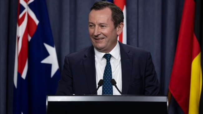 Western Australia Premier Mark McGowan has declared his state “carried” the nation through the coronavirus pandemic by keeping the economy “open and strong”. Picture: Matt Jelonek/Getty Images