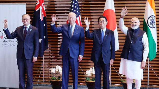 Anthony Albanese, Joe Biden, Fumio Kishida and Narendra Modi at the QUAD leaders meeting. Picture: AFP