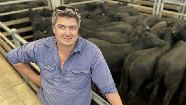 Rodda Manning, Davilak Pastoral Company, Mansfield, sold about 700 Angus weaners at the Wangaratta feature sale. Picture: Fiona Myers