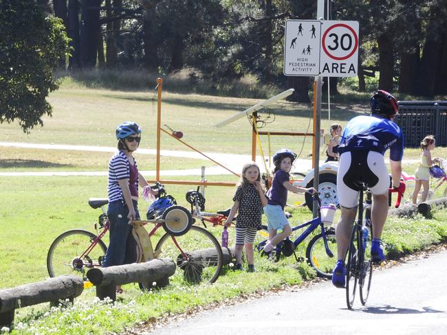 Bike riding is extremely popular in the park.