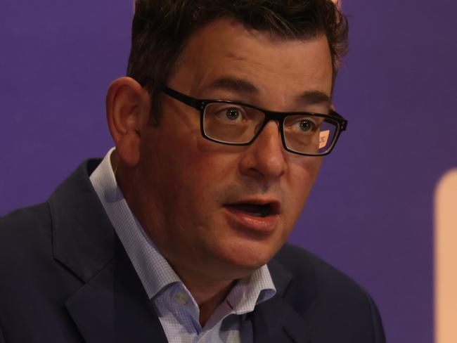 MELBOURNE, AUSTRALIA - NewsWire Photos SEPTEMBER 26, 2021: The Victorian Premier, Daniel Andrews, gave a COVID-19 update at Treasury Theatre in Melbourne. Picture: NCA NewsWire / Paul Jeffers